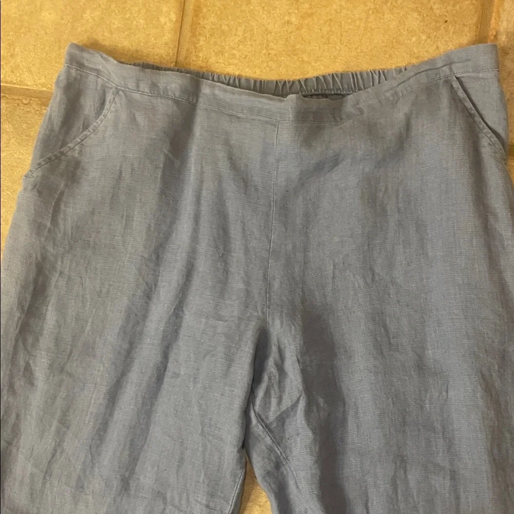 Flax Women's Blue Wide Leg Pants - Picture 3 of 6